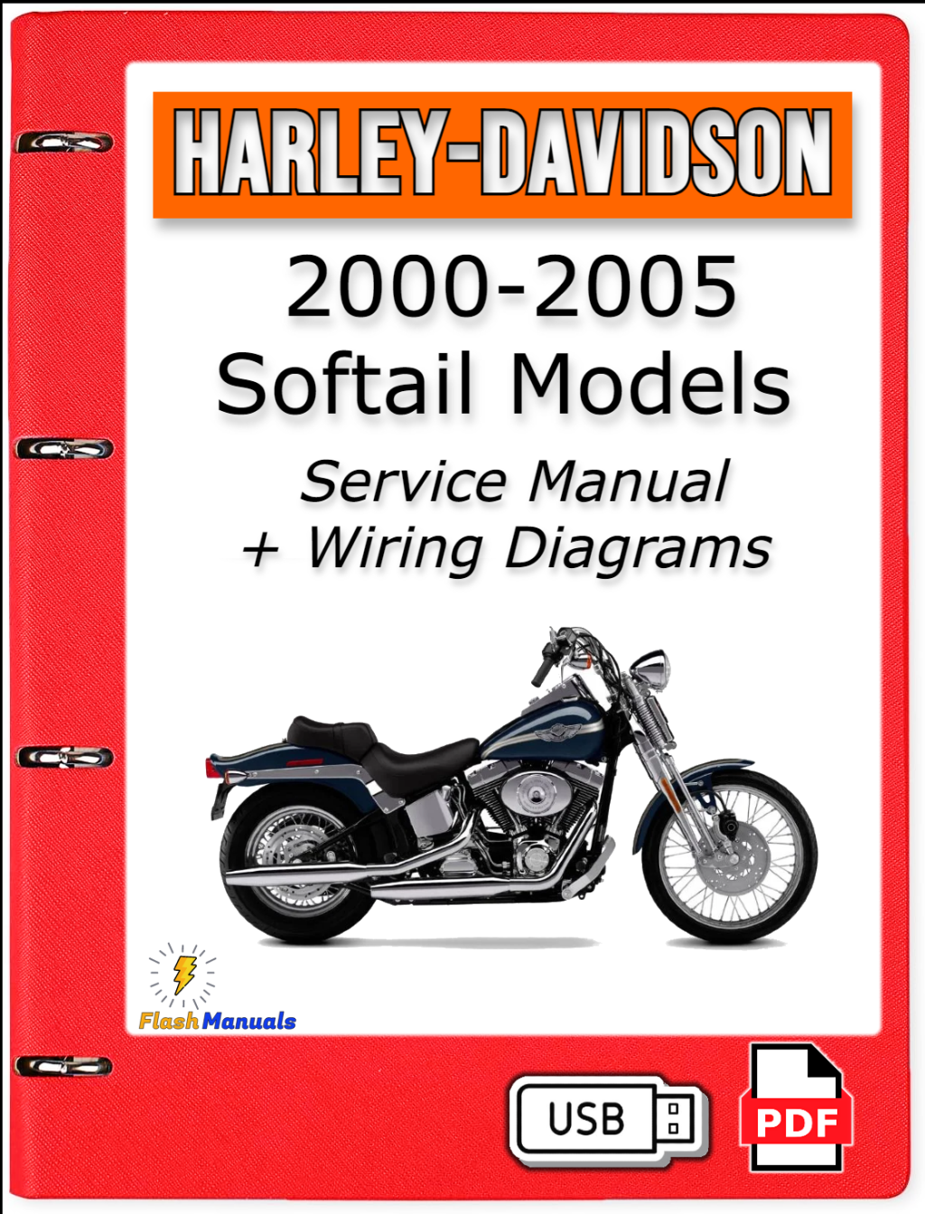 Picture of: – Harley Davidson Softail Models Service Manual + Wiring