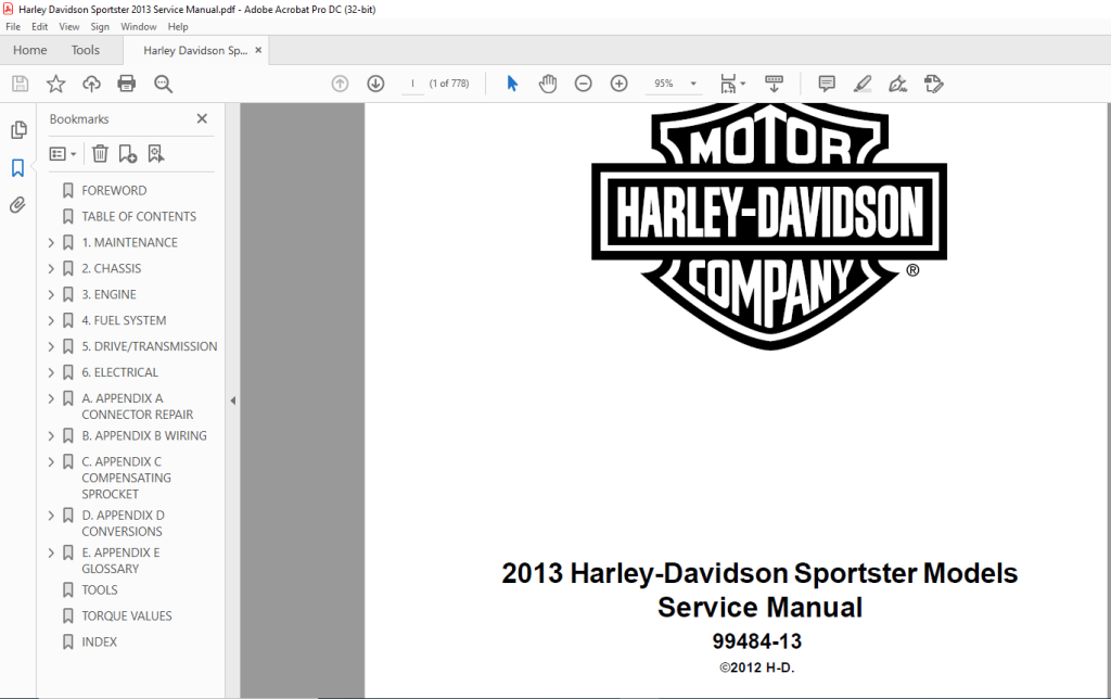 Picture of: Harley-Davidson Sportster Models Service Manual – PDF