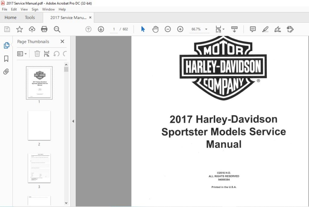 Picture of: Harley Davidson Sportster Models Service Manual – PDF