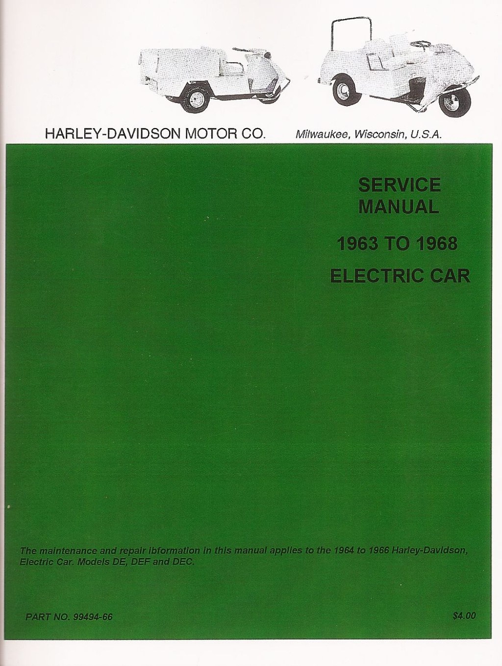 Picture of: Manuals & Publications – Vintage Golf Cart Parts Inc.