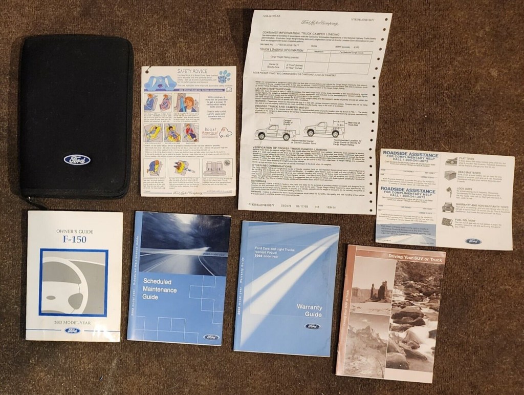 Picture of: pc Set Genuine OEM  Ford F Owners Manual Guide w/ Supplements &  Case  eBay